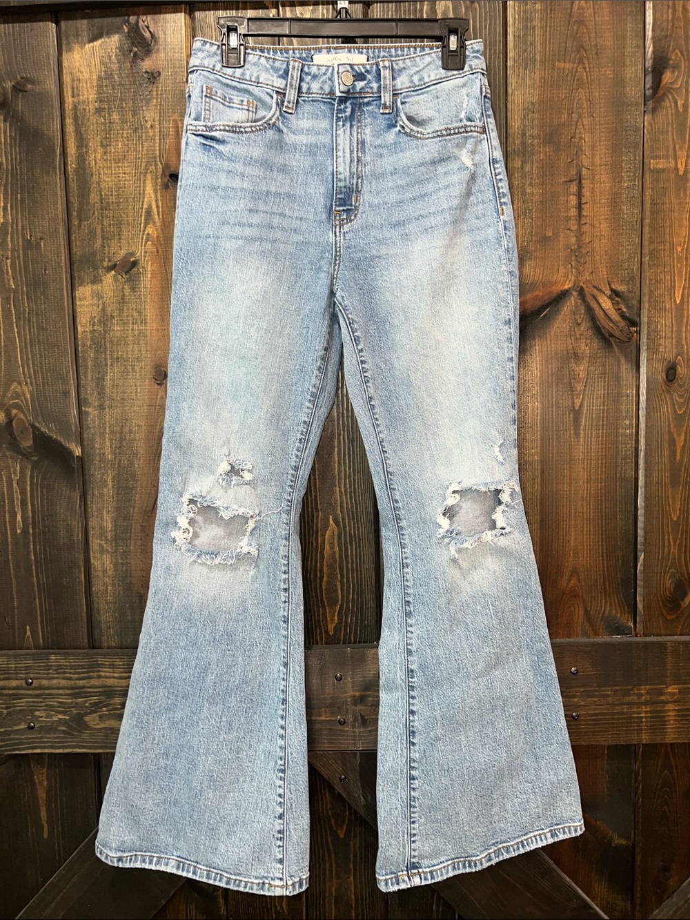 Willow & Root The Flared Out Jeans 27 Distressed High Rise Western Boho Festival